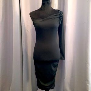 Sexy one shoulder little black dress from Hypnotik is a size small.